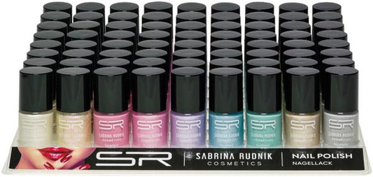 Vernis à ongles Sabrina aux couleurs tendance, 12 ml, plateau de 72 pièces