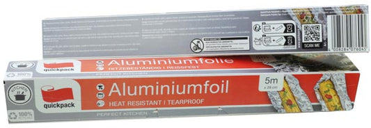 Feuille d'aluminium, 30 cm de large, 5 m en boîte, 10 µm