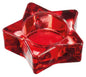 Porte-bougie chauffe-plat en forme d'étoile, rouge, 8 x 2 cm, en verre