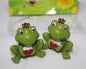 Lot de 2 grenouilles en forme de cœur ! 4,1 x 3,7 x 2,2 cm chacune (polyester)