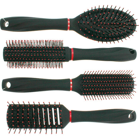 Brosse à cheveux d'artiste avec manche souple, 23 cm, 4 têtes assorties.