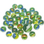 Billes de verre imitation nacre, 50+1 dans un filet