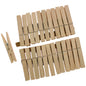 Pinces à linge 7 x 0,9 cm, lot de 24, en bois de pin naturel