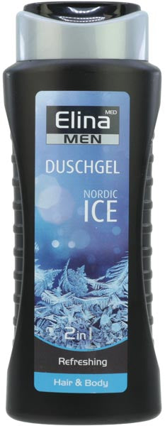Gel douche Elina 300 ml 2 en 1 Nordic Ice pour hommes