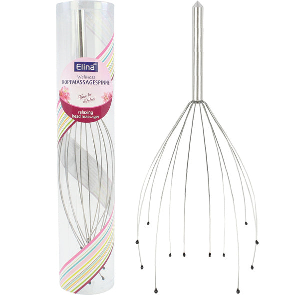 Araignée de massage en métal pour la tête, 23 cm avec picots.