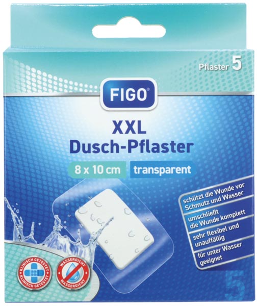 Pansement XXL, sparadrap de douche 8x10cm, paquet de 5