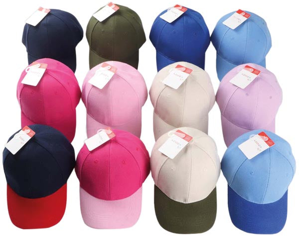 Casquette de baseball, 12 couleurs assorties, taille 52-54