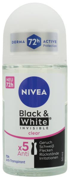 Déodorant roll-on Nivea 50 ml Noir et Blanc Invisible Transparent