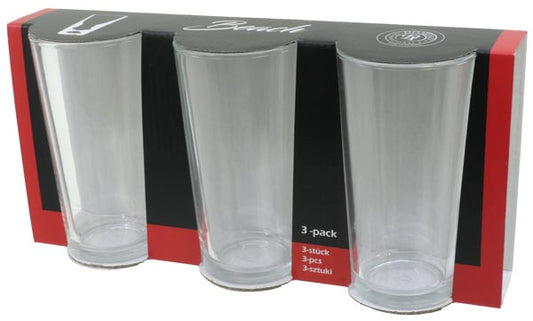 Ensemble de 3 verres à boire en verre transparent de 250 ml chacun