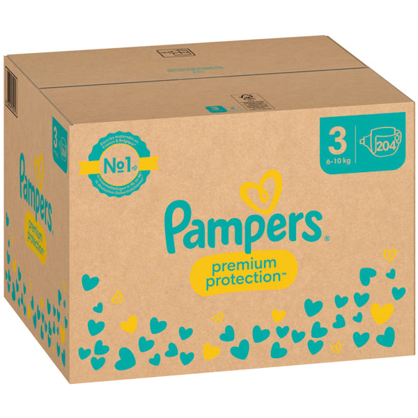Pampers Premium Protect. Taille 3 Midi 6-10 kg 204 unités