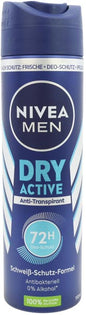 Déodorant spray Nivea 150 ml pour homme, peau sèche et active