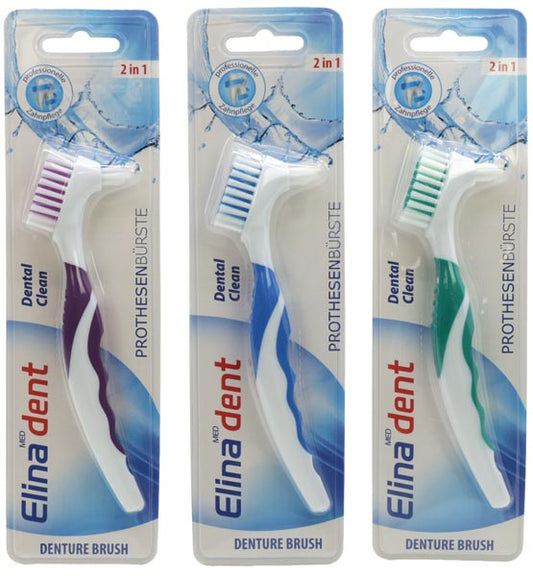 Brosse à dents Elina, brosse pour prothèse dentaire individuelle, 16 cm