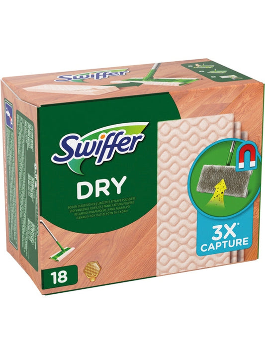Lingettes de nettoyage Swiffer pour bois et parquet NF, lot de 18