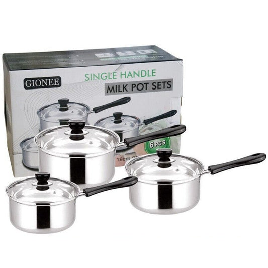Lot de 3 casseroles avec couvercles