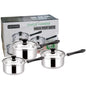 Lot de 3 casseroles avec couvercles