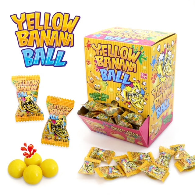 CHEWING GUM BALL YELLOW BANANA
