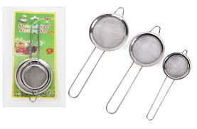 Passoires de cuisine en acier avec manche, lot de 3
